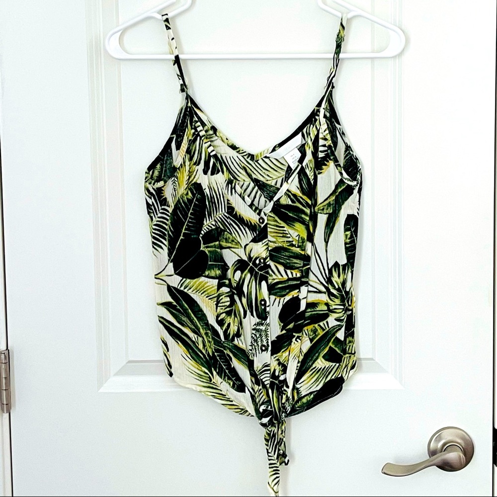 Tropical Green Crop Top